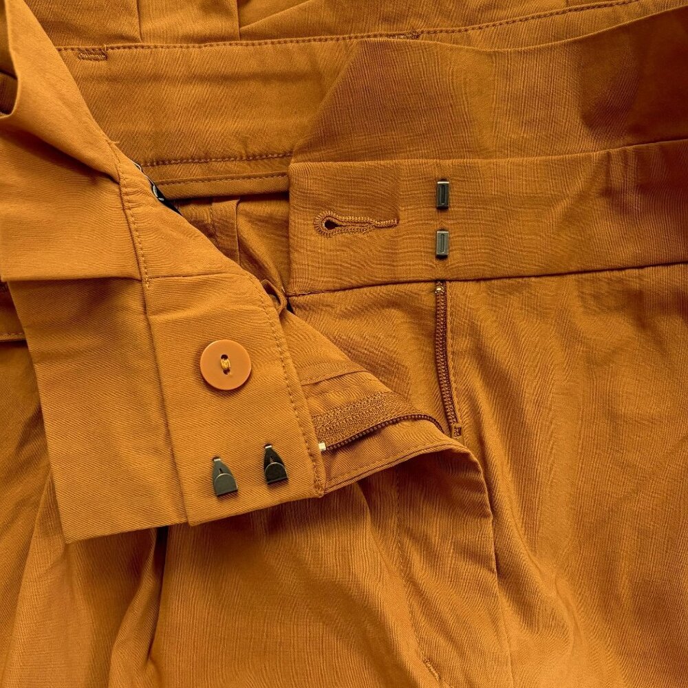 Express Belted Wide Leg Pants in Mustard - Picture 8 of 11